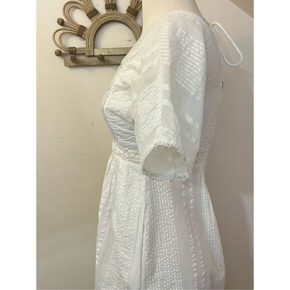 Anthropologie Alene Embroidered Lace Midi Dress White XS/O - Picture 3 of 10